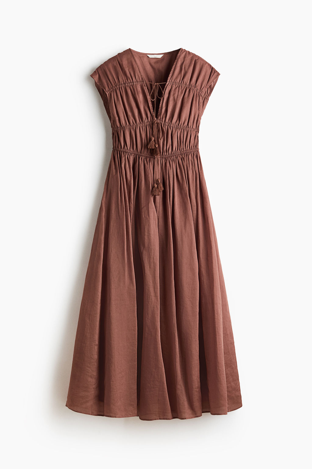 Vestido de ramio con tiras de enlazar - H&m фото 9