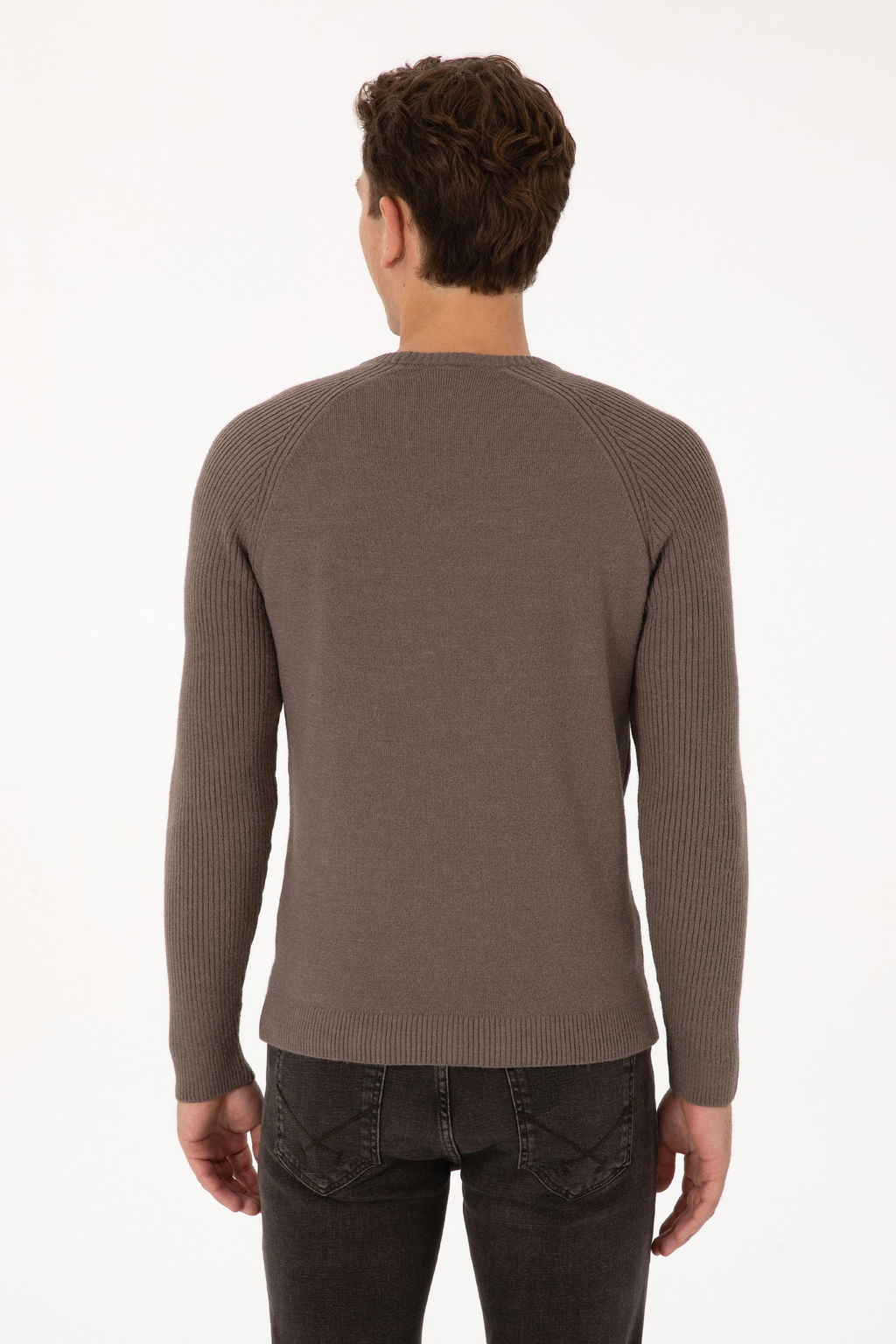 Erkek Regular Fit Bisiklet Yaka Vizon Kazak - U.s. polo assn фото 5