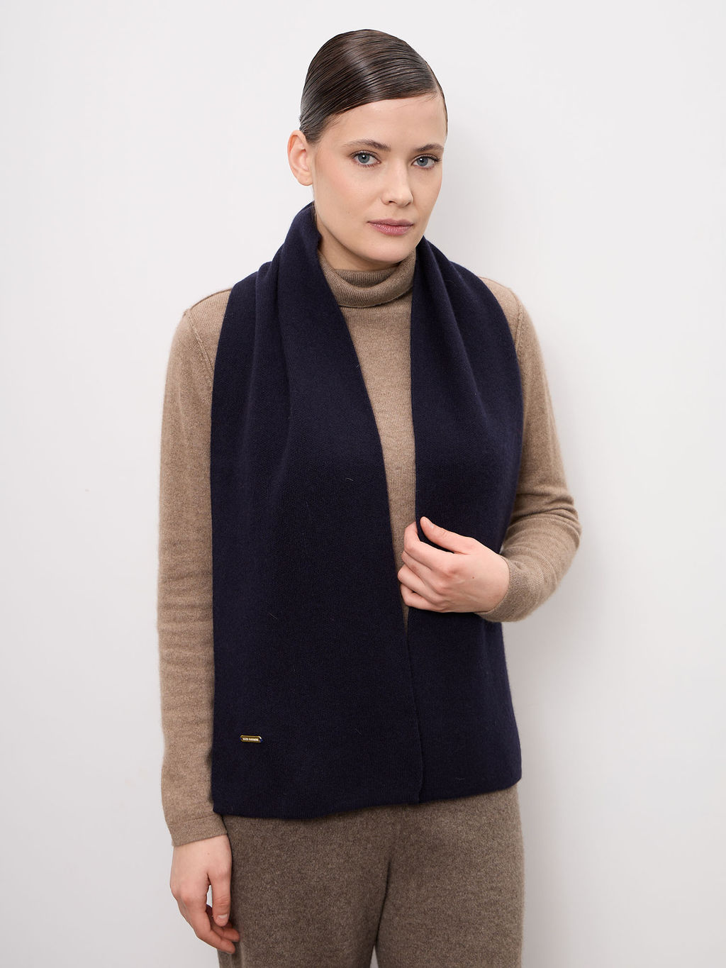 Шарф кашемировый синий