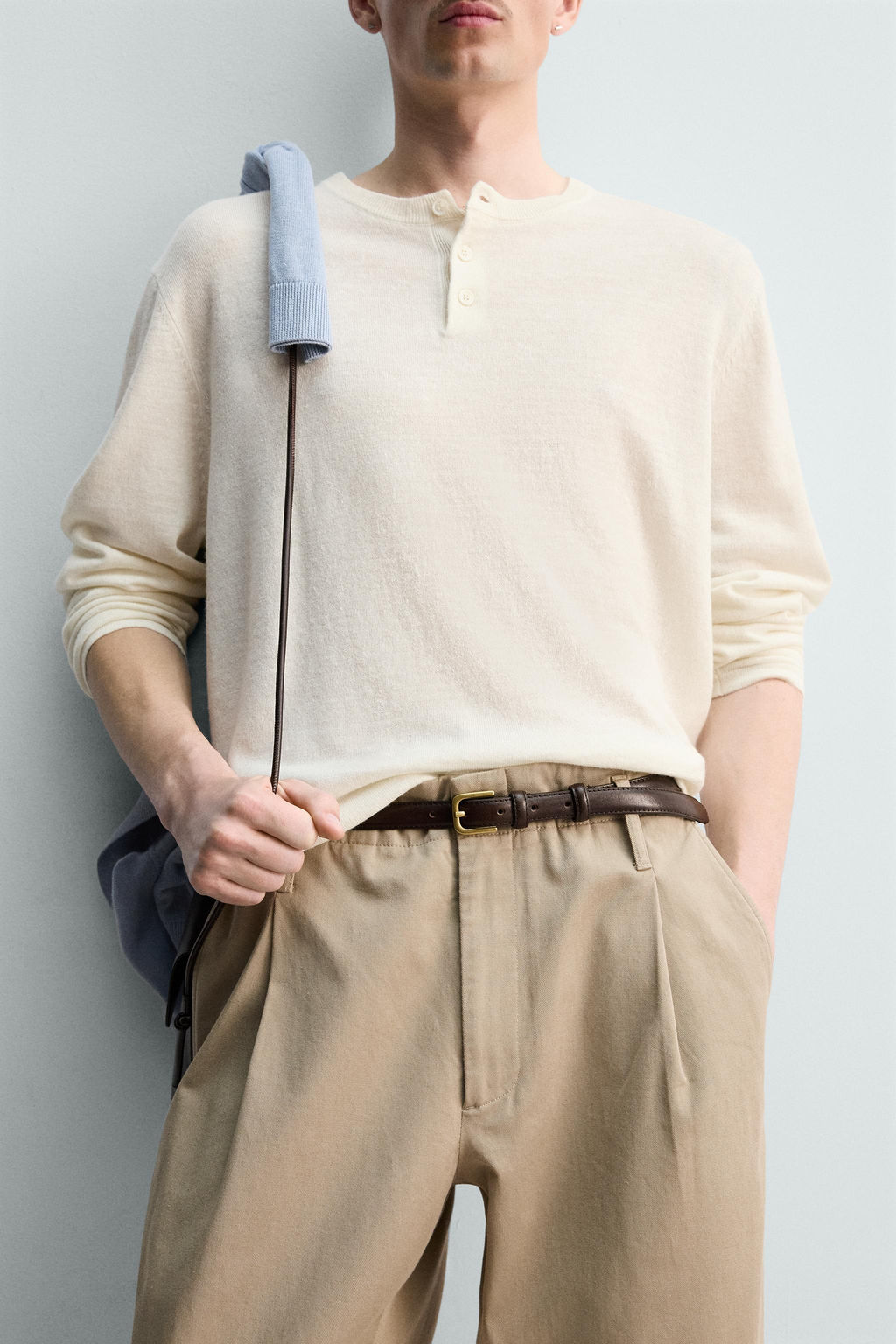 JERSEY CUELLO PANADERO LINO - LANA / Crudo - Zara фото 7