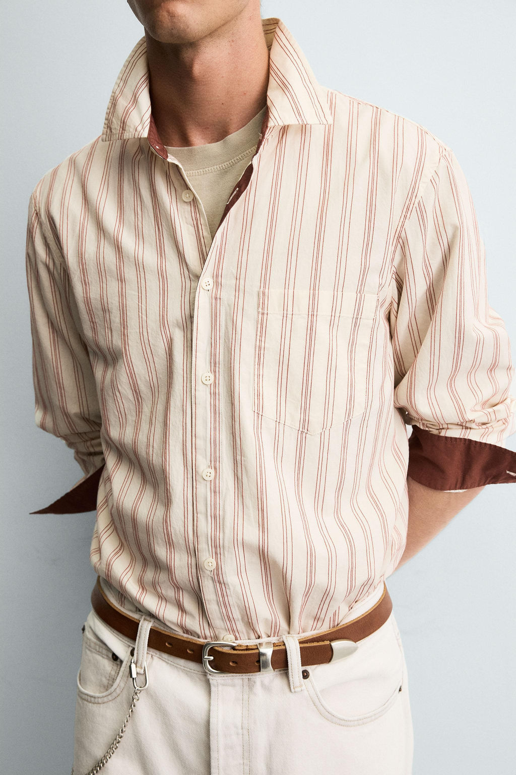 STRIPED TEXTURED SHIRT - Zara фото 5