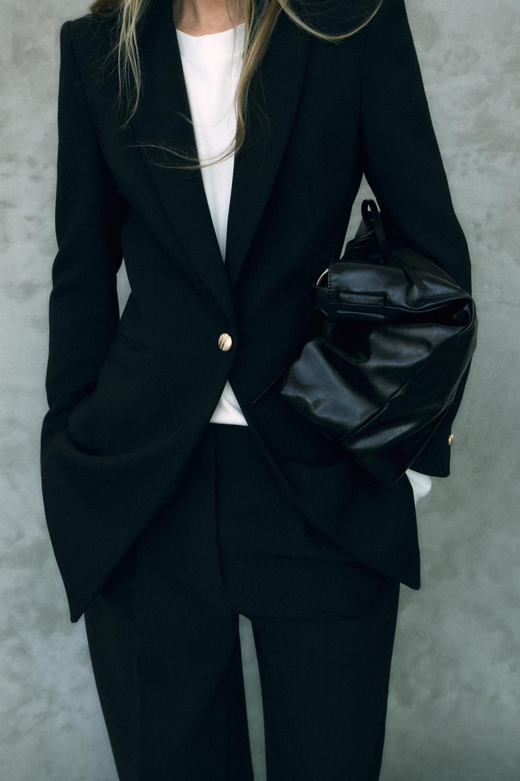 LONG BLAZER WITH SHOULDER PADS - Zara фото 3