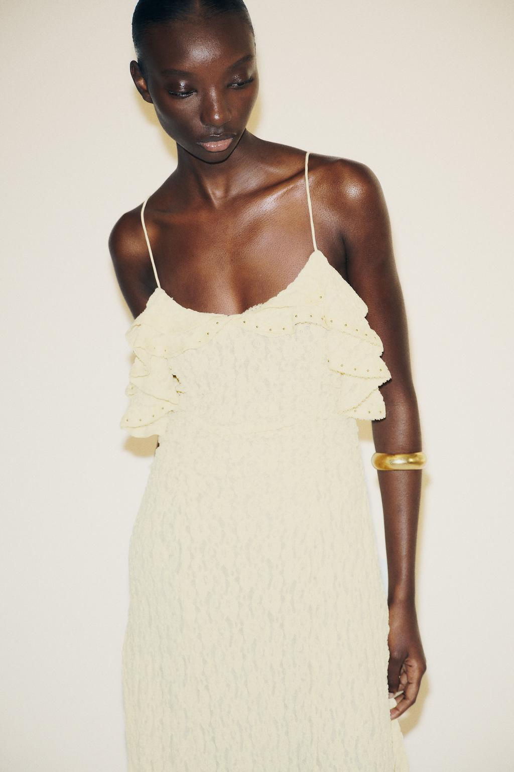 STUDDED LACE DRESS - Zara фото 3