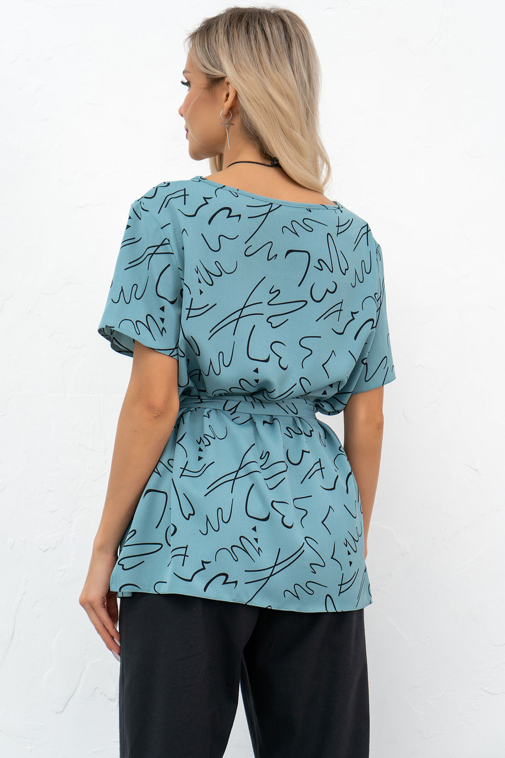 Блузка Элиза (полынь) Б11-253/7 - Николь фото 6