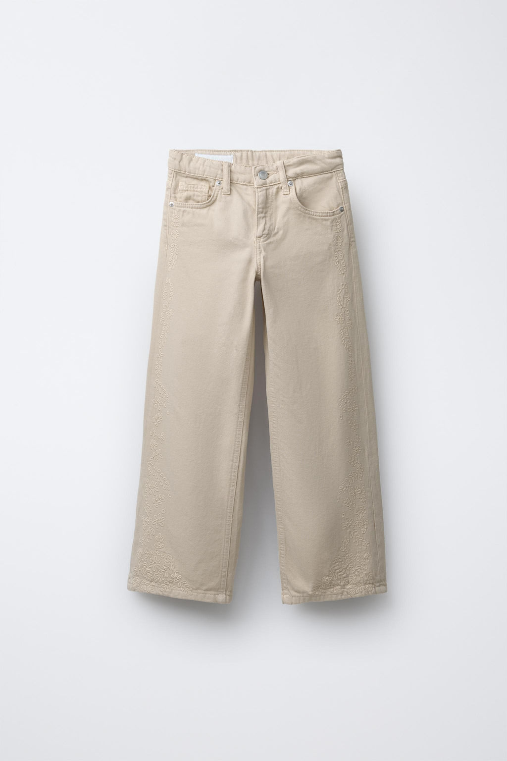EMBROIDERED WIDE-LEG TROUSERS