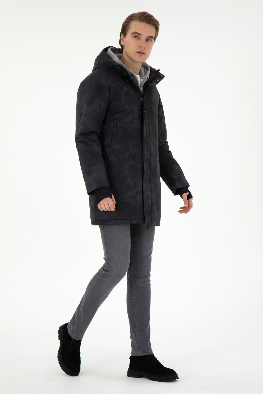 Мужское пальто антрацитового цвета Неожиданная скидка в корзине - U.s. polo assn фото 4