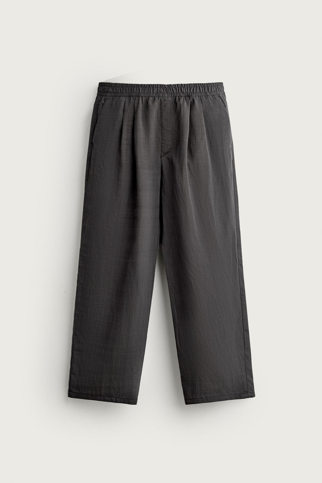 PANTAL?N FLUIDO RELAXED FIT RAYAS / Gris antracita - Zara фото 5