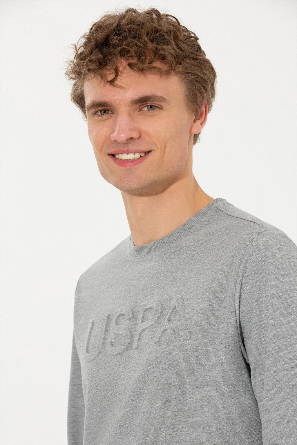 Мужской серый меланжевый базовый свитшот Неожиданная скидка в корзине - U.s. polo assn фото 3