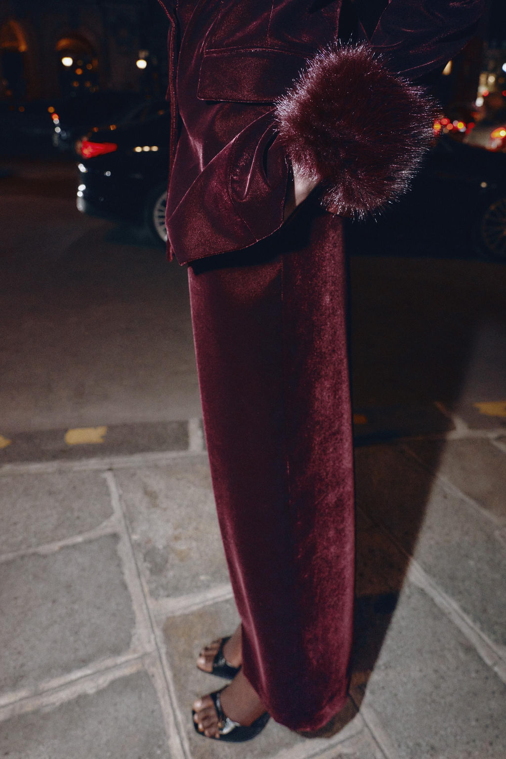 VELVET WIDE-LEG TROUSERS - Zara фото 3