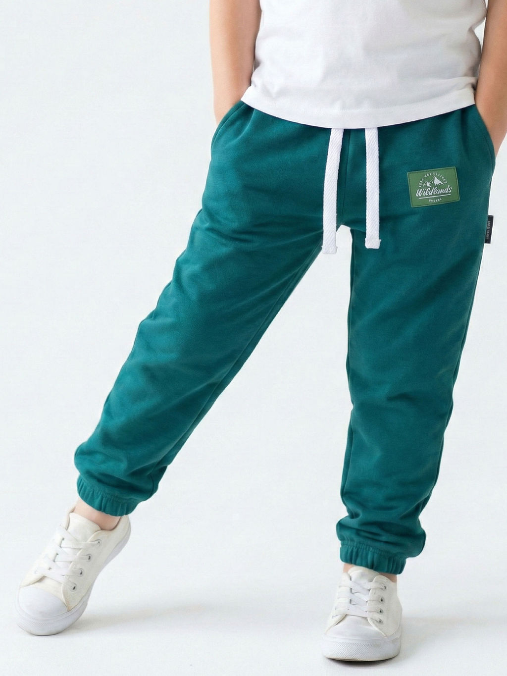 Спортивные штаны на резинке 22-9816 зеленый - Mini maxi фото 3