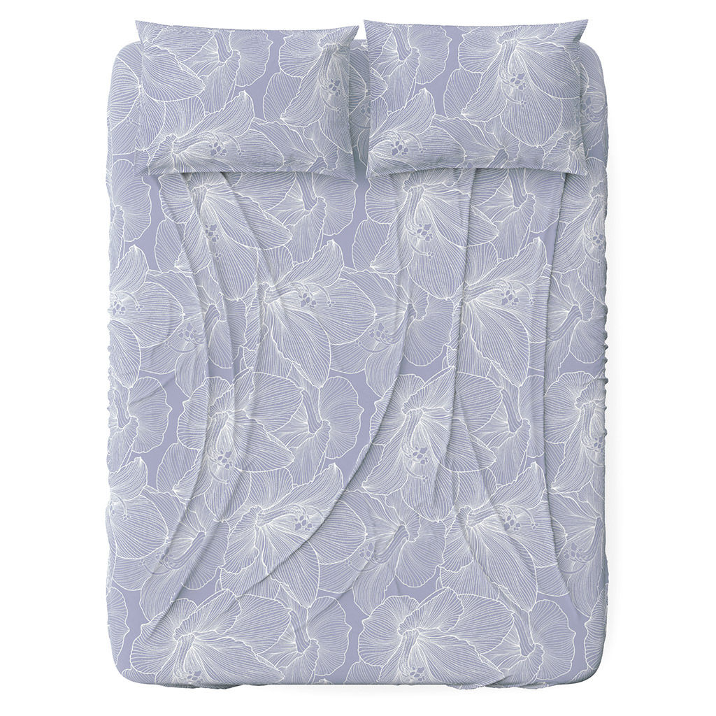 Простыня Евростандарт "Аквилегия" серый 240х220см, поплин 115г/м2, хлопок 100%, упаковка "классическая" ПВХ 28х41см, "Домашняя мода" (Россия)