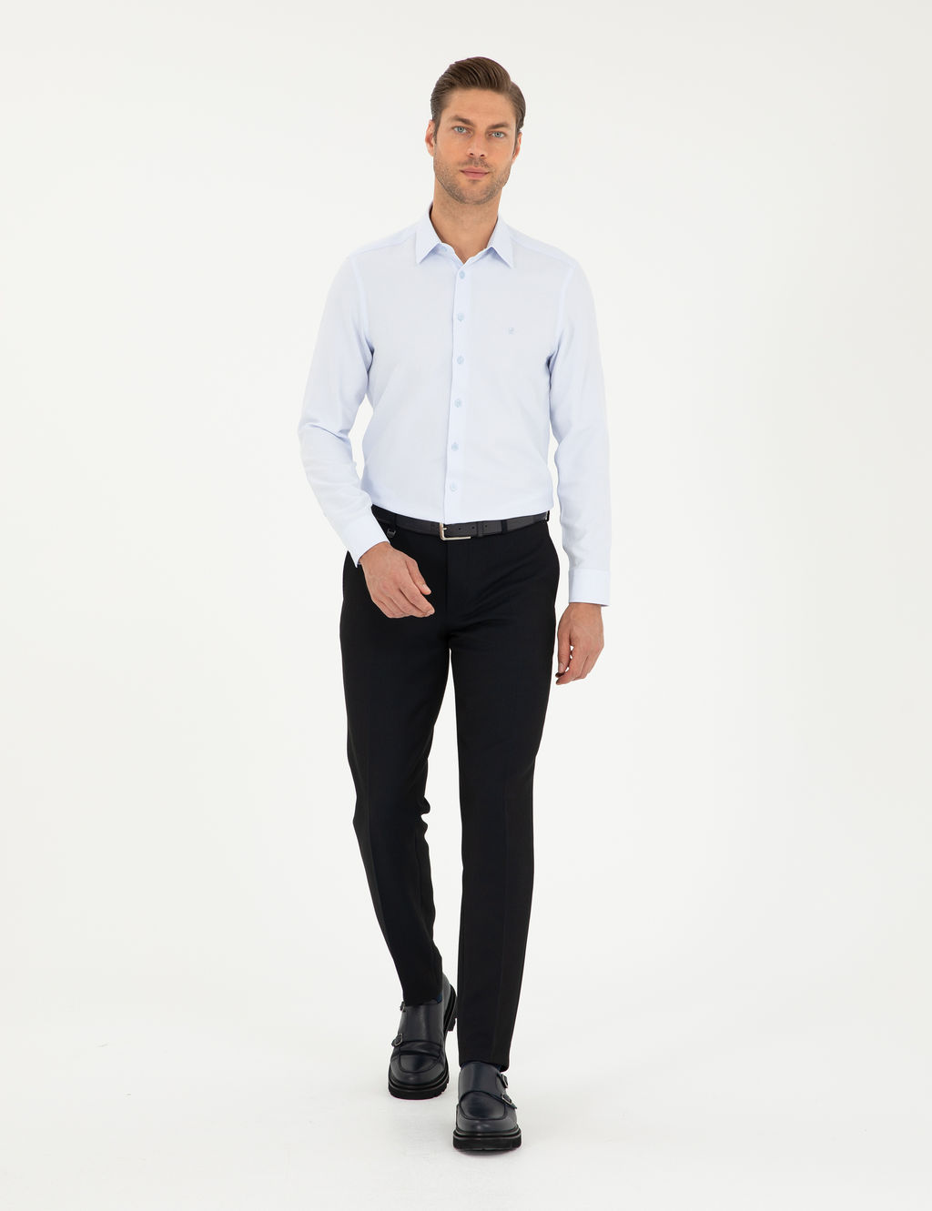A__k Mavi Arm_rl_ Slim Fit Uzun Kollu G_mlek
