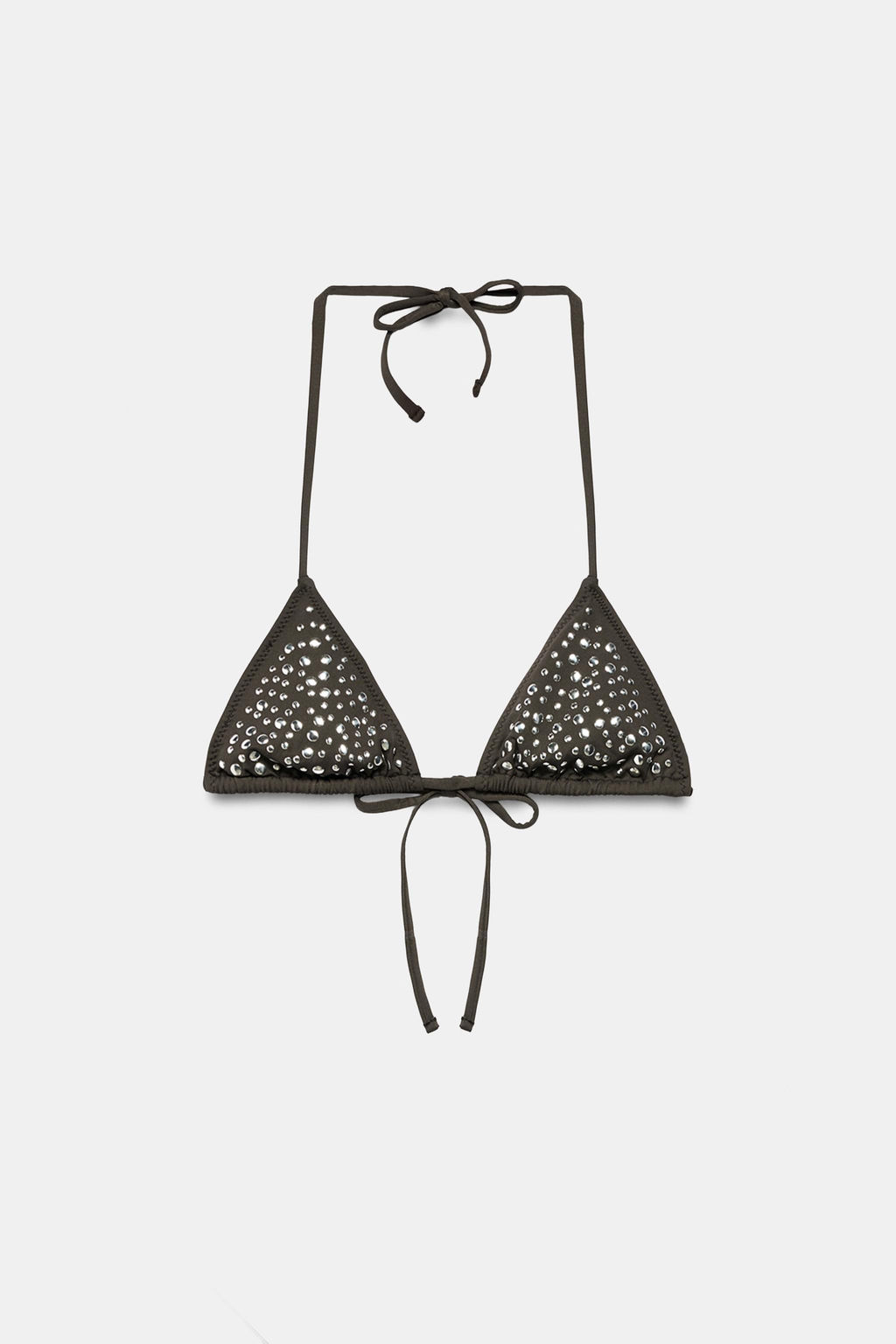 TOP BIKINI CORTINILLA TACHAS / Marr?n - Zara фото 8