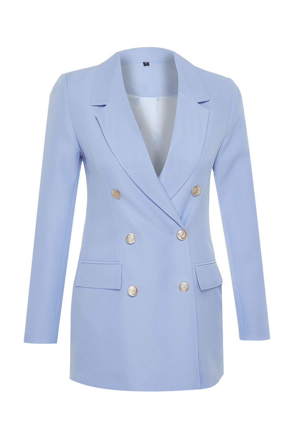 TRENDYOLMILLA Lacivert Oversize Astarl? Kruvaze Kapama Dokuma Blazer Ceket TWOSS20CE0024 фото 25