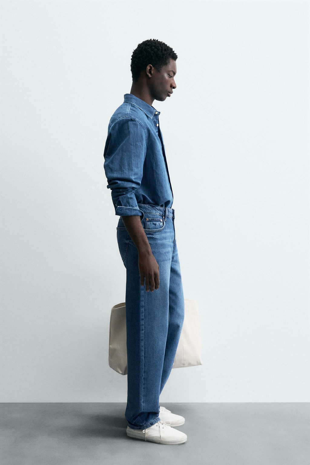 CAMISA REGULAR FIT CHAMBRAY / Azul medio - Zara фото 4