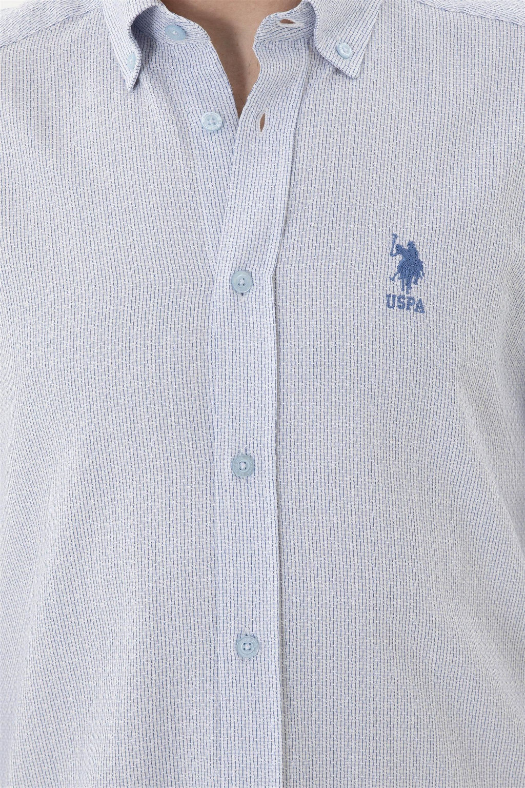 Мужская темно-синяя рубашка с длинным рукавом - U.s. polo assn фото 7