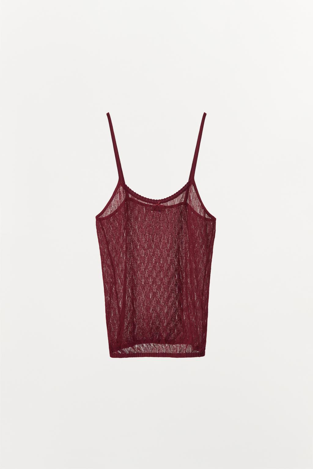 CHUNKY KNIT STRAPPY TOP - Zara фото 4