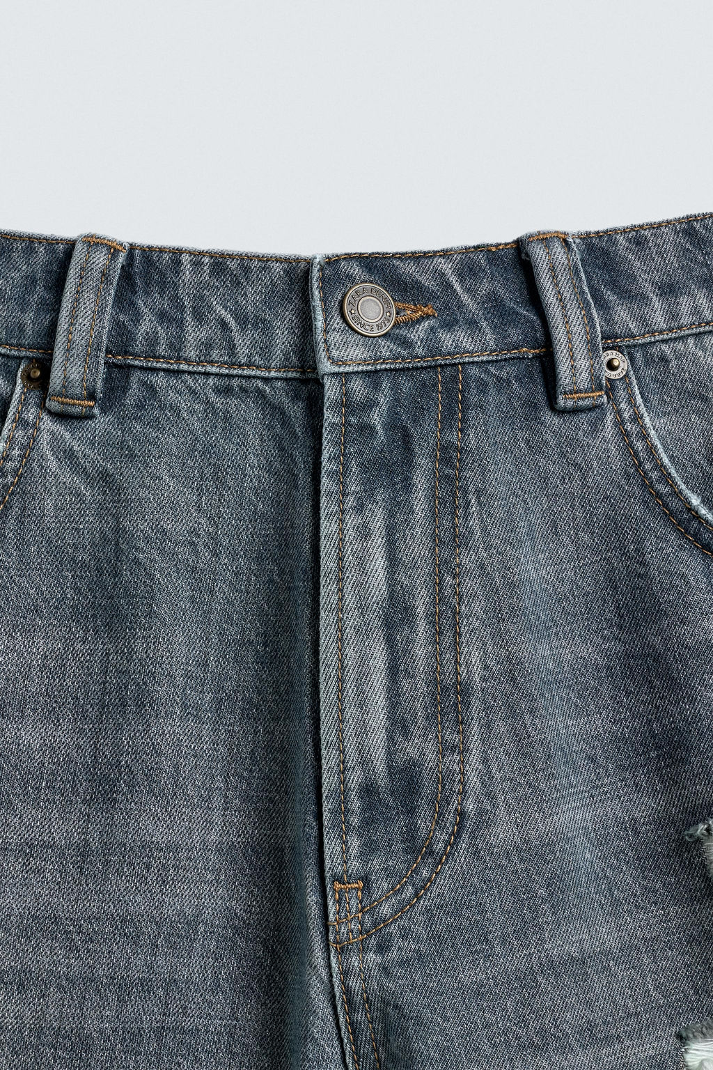 RIPPED DENIM BERMUDA SHORTS - Zara фото 8