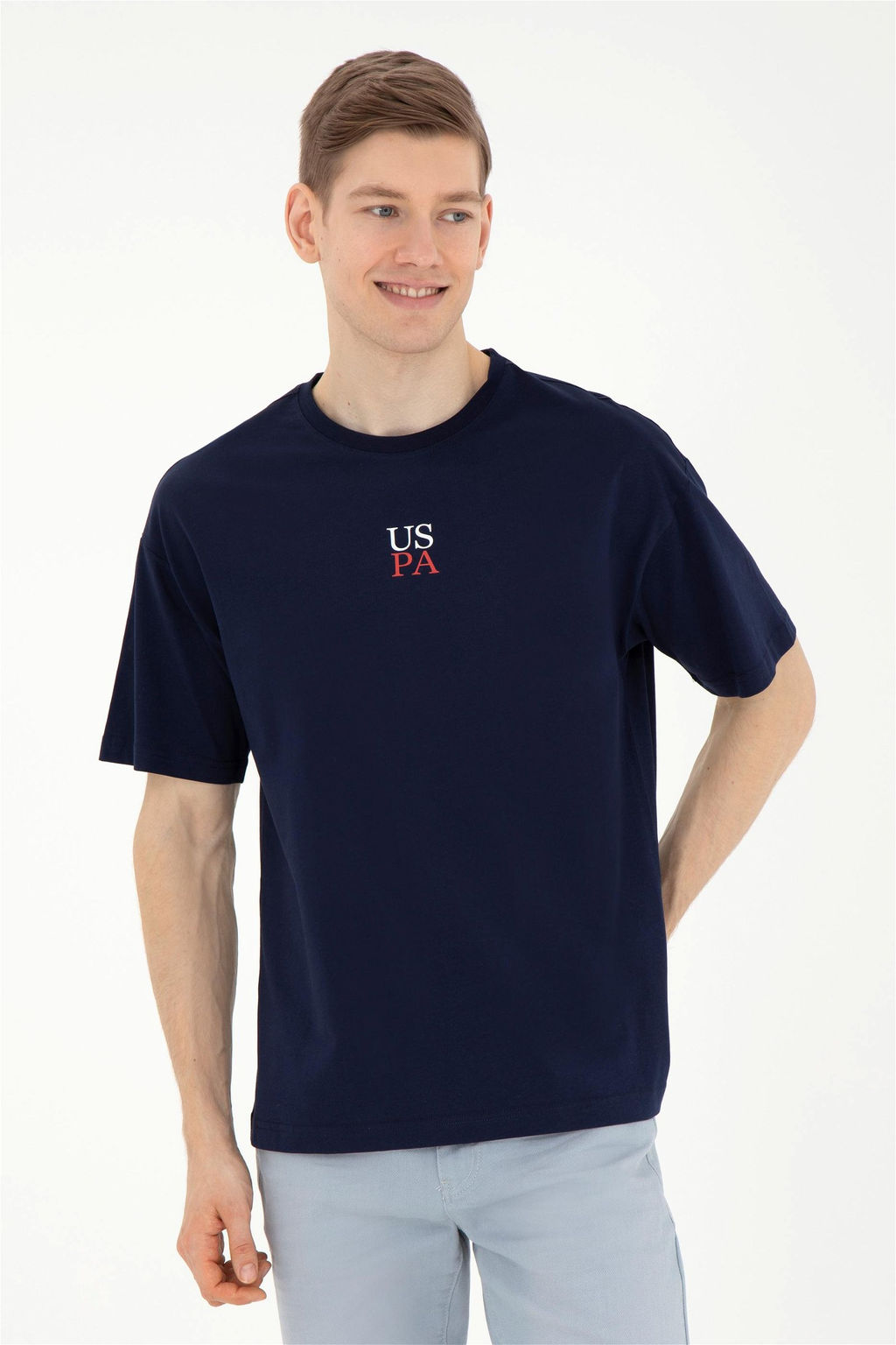 Футболка U.S. Polo Assn. мужская темно-синяя хлопок  фото 3