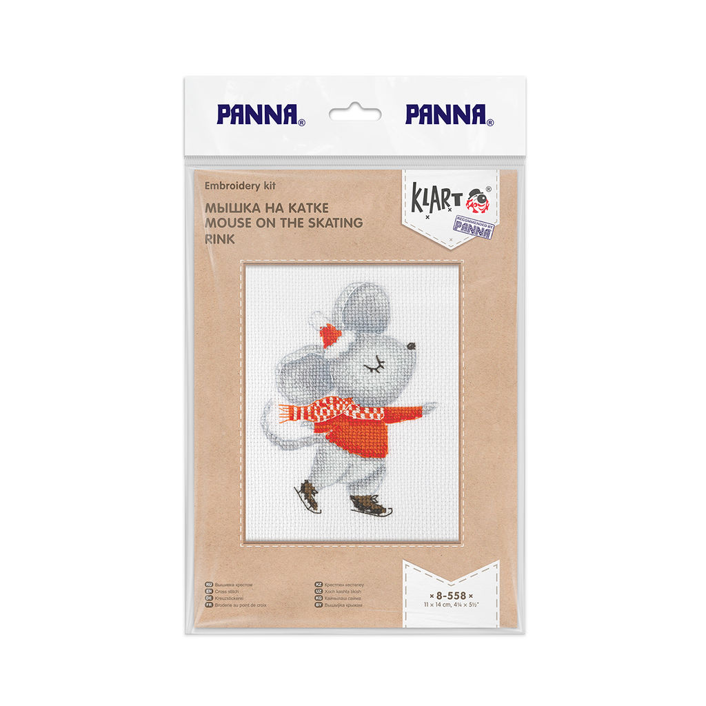 Klart набор для вышивания 8-558 Мышка на катке 11 х 14 см фото 3