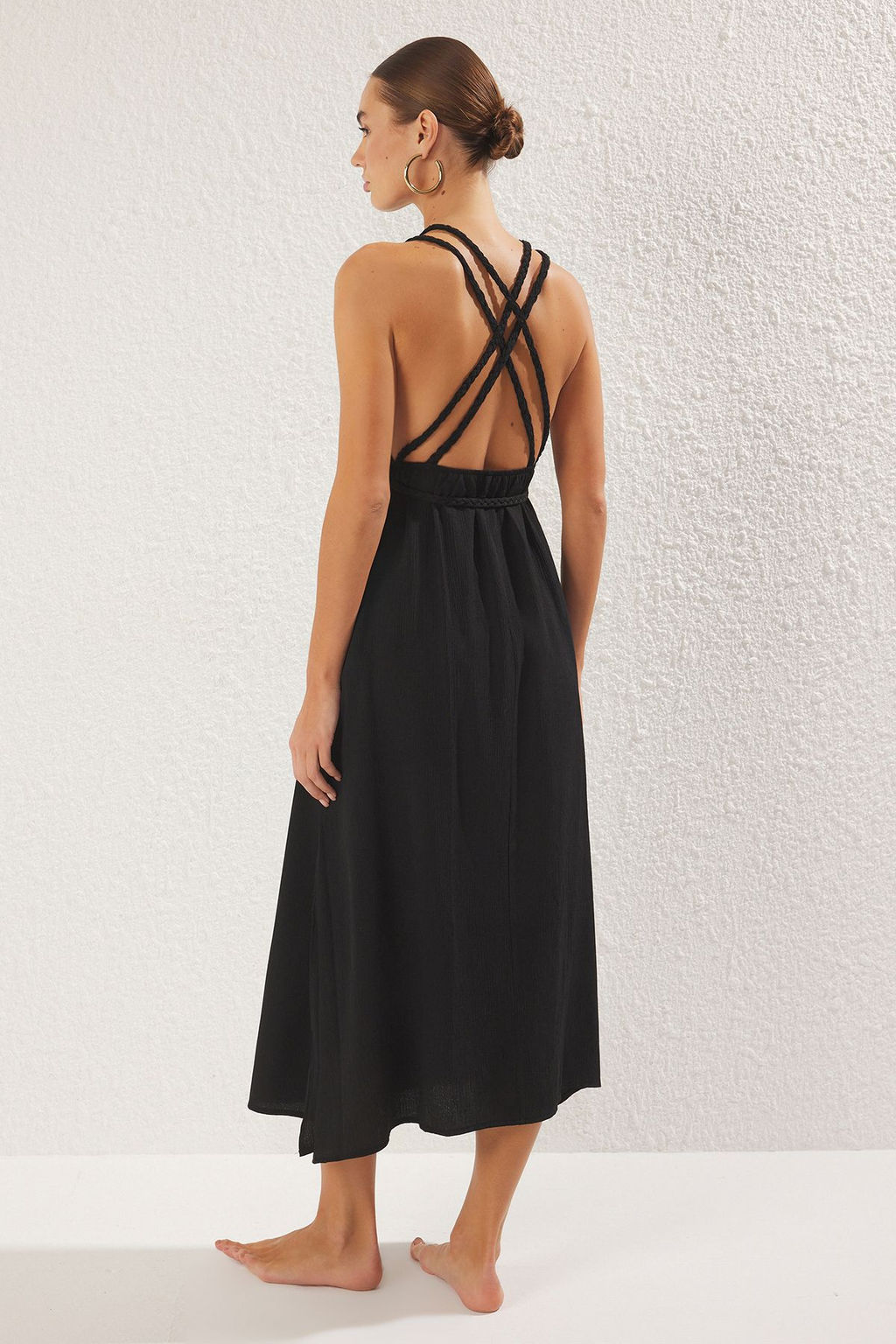 TRENDYOLMILLA Kahverengi Kusakl? Maxi Dokuma Baglamal? Plaj Elbisesi TBESS23EL00070 фото 13