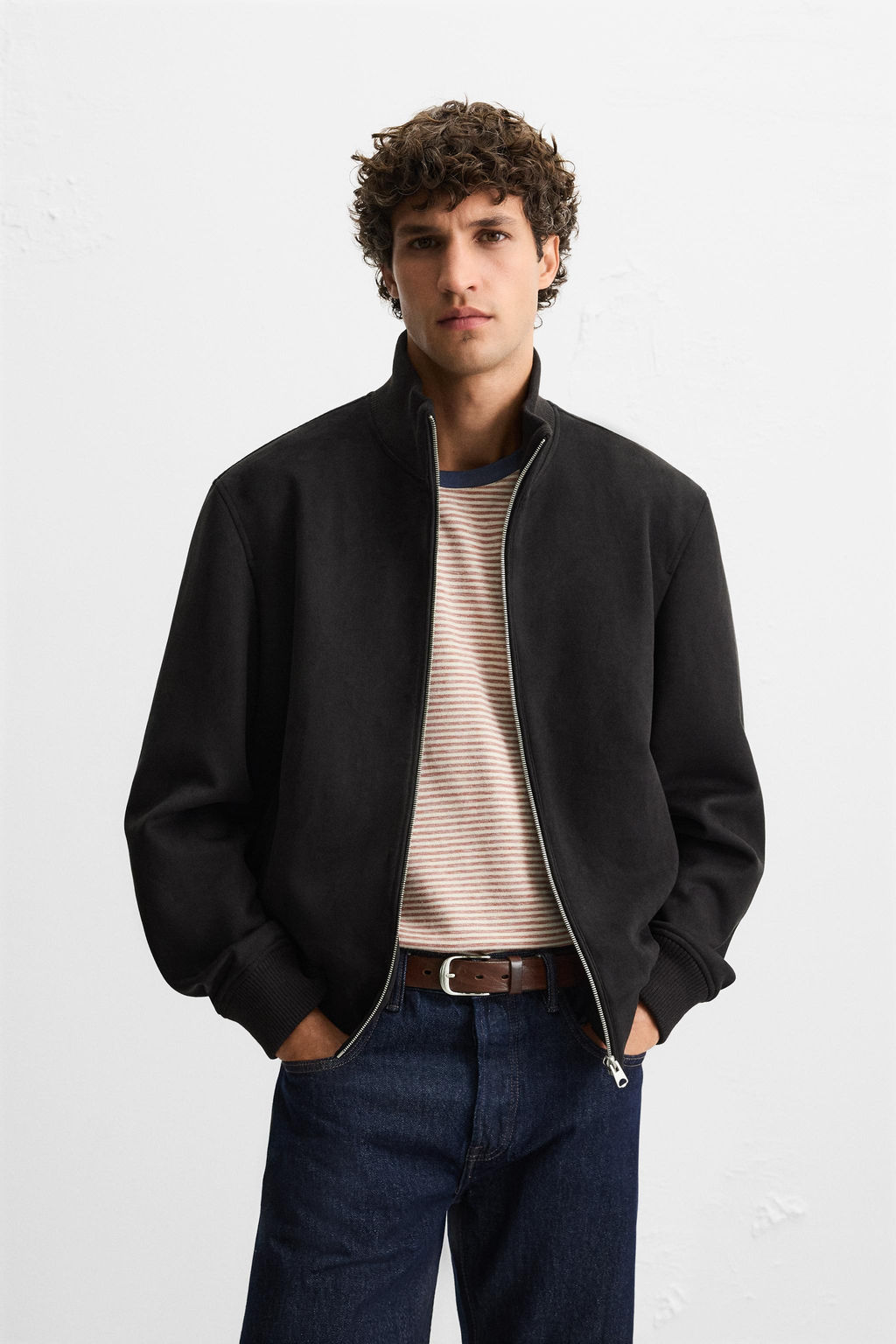 FAUX SUEDE REGULAR FIT JACKET - Zara фото 2