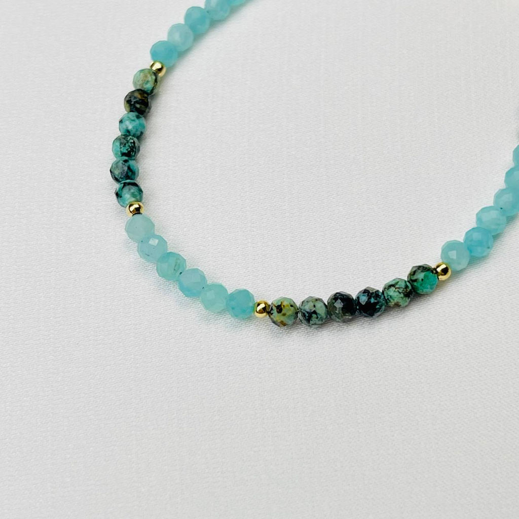 Браслет из Хризоколлы и Амазонита - Радуга самоцветов фото 3