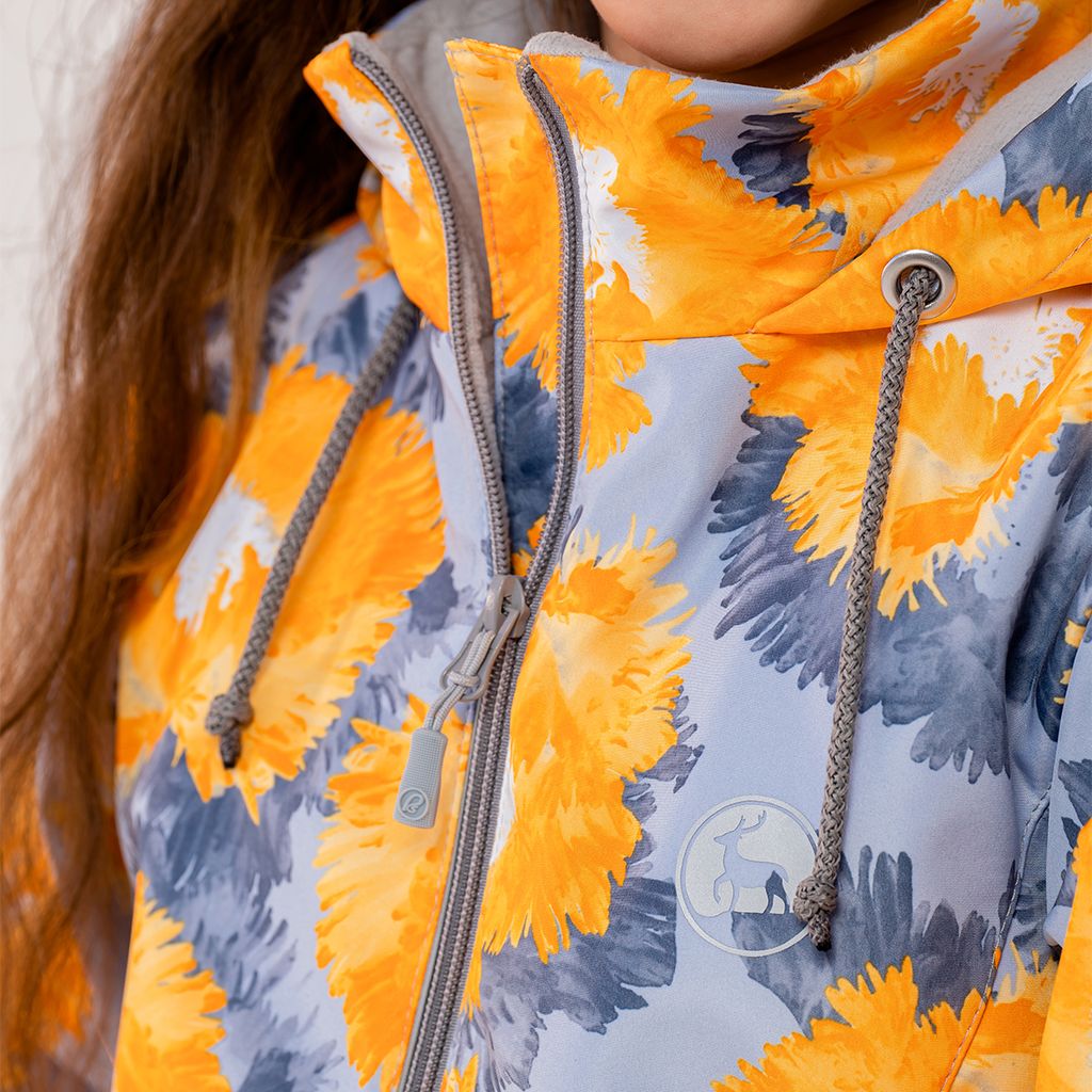 RODOS Куртка для девочки таслан демисезон М-196 (Астры) Жёлтый