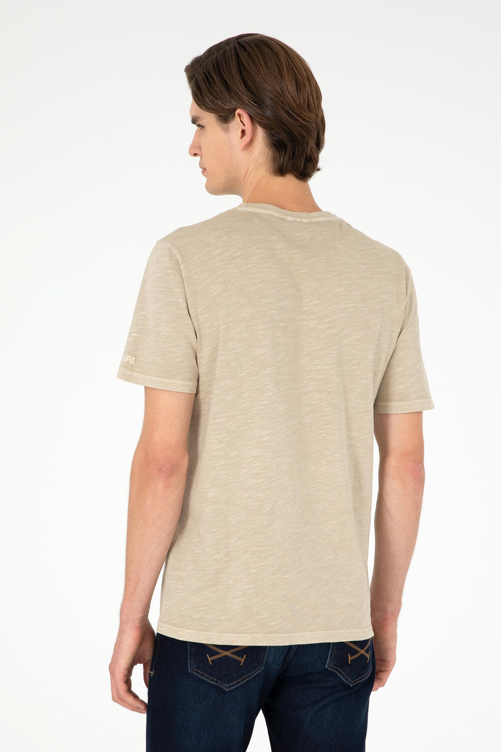 Мужская базовая футболка светло-хаки - U.s. polo assn фото 5