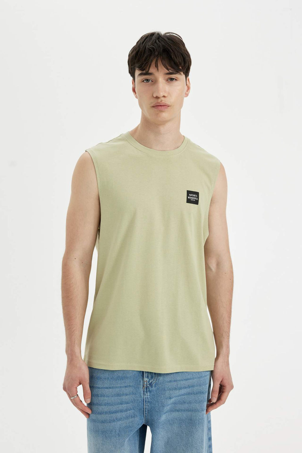 Regular Fit Bask?l? Bisiklet Yaka Atlet - Defacto фото 7