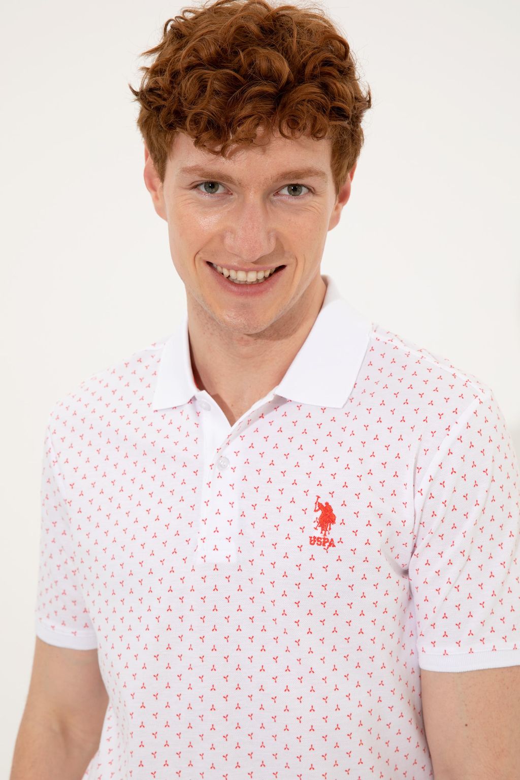 U. S. Polo Assn Мужская красная футболка с воротником-поло - U.s. polo assn фото 2