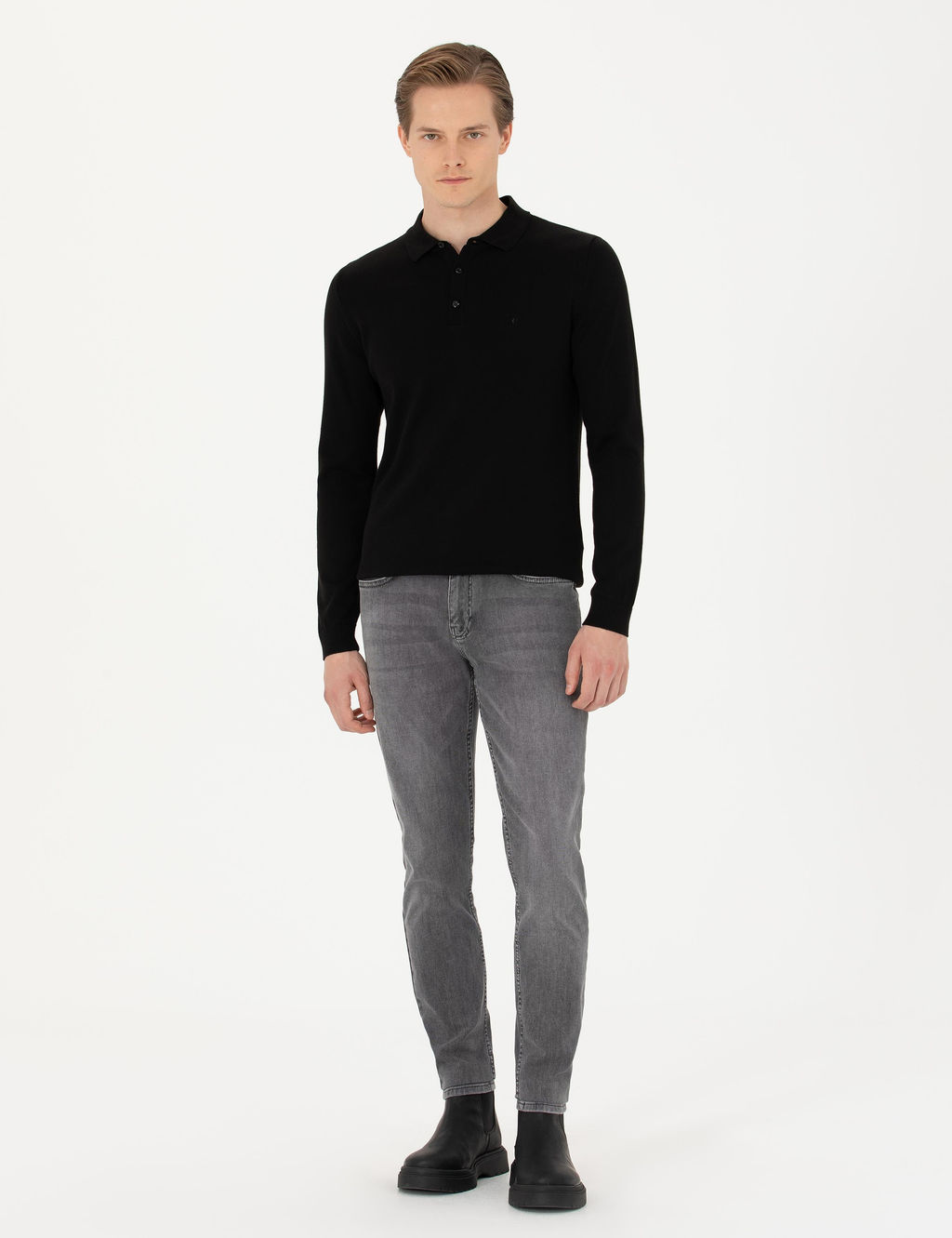 Черный базовый свитер узкого кроя - Cacharel фото 4