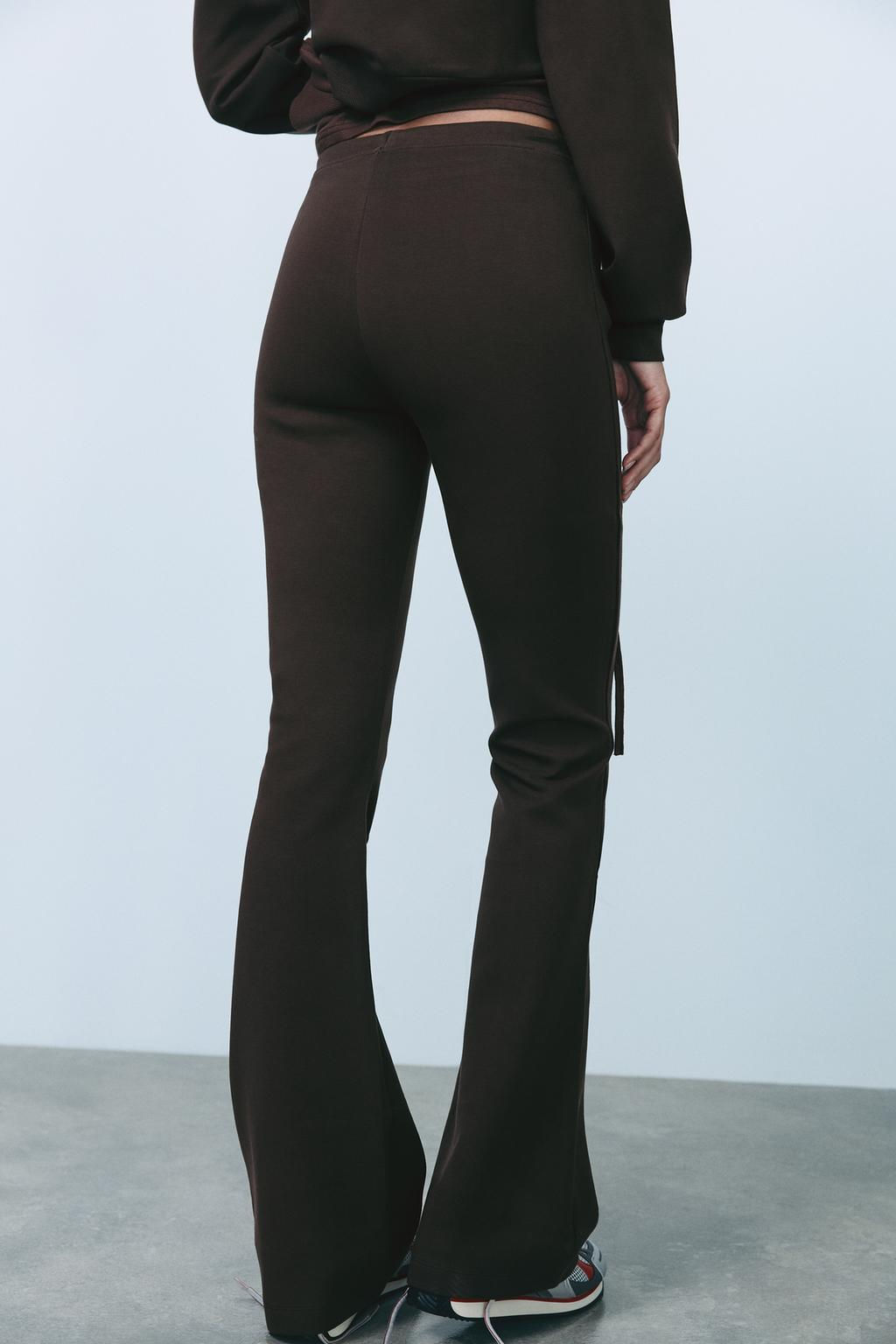 STITCHED INTERLOCK BELL BOTTOM TROUSERS - Zara фото 22