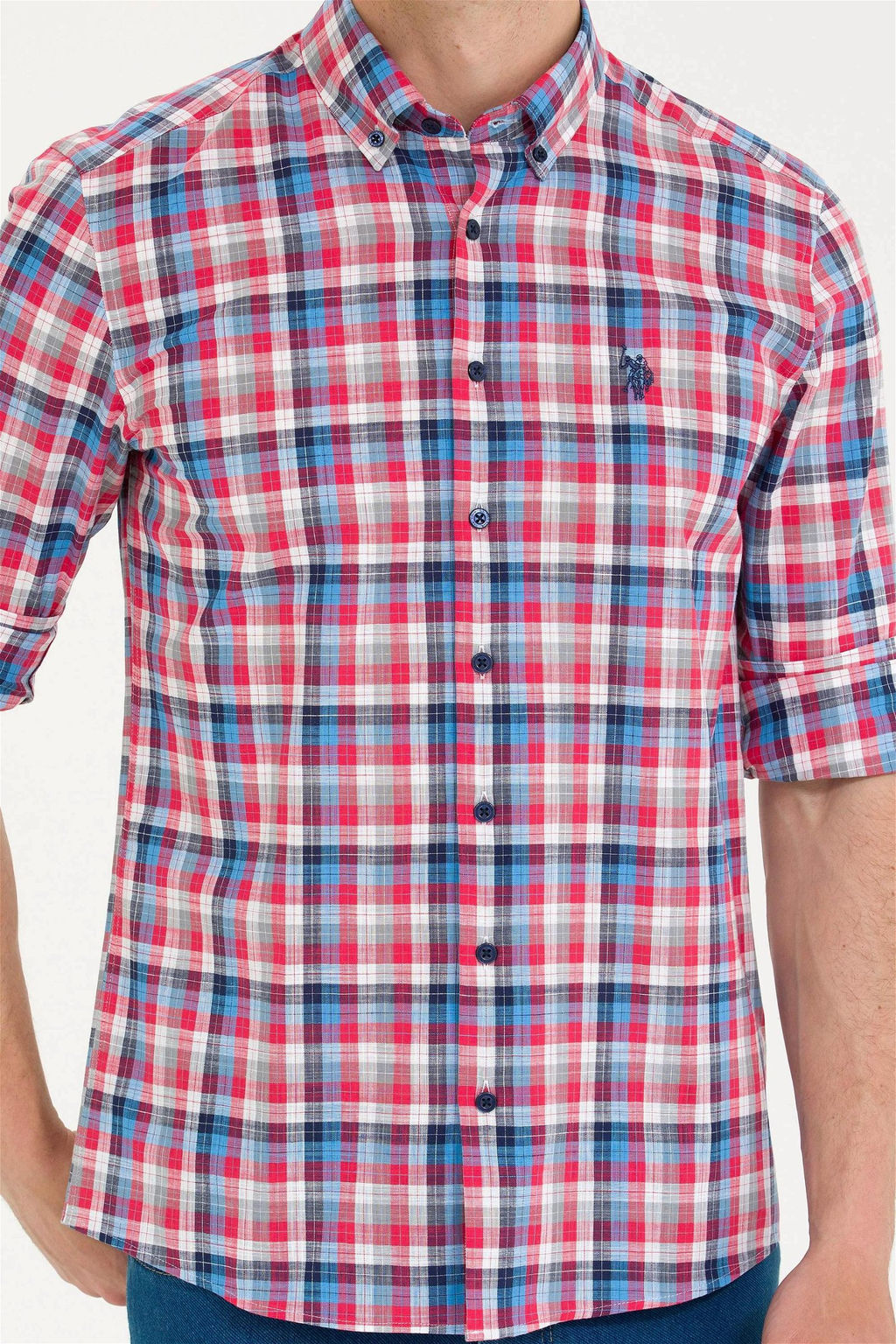 U. S. Polo Assn Мужская красная рубашка в клетку - U.s. polo assn фото 13