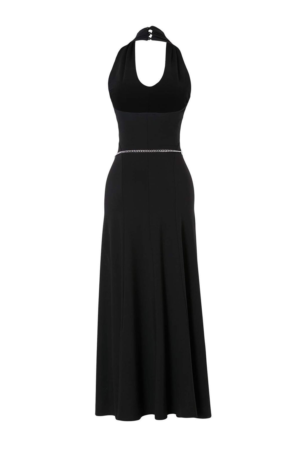 Trendyol Studio Collection Siyah Belden Ac?lan Kemerli Kolsuz Esnek Orme Elbise TWOSS26EL00391 - Trendyolmilla фото 2