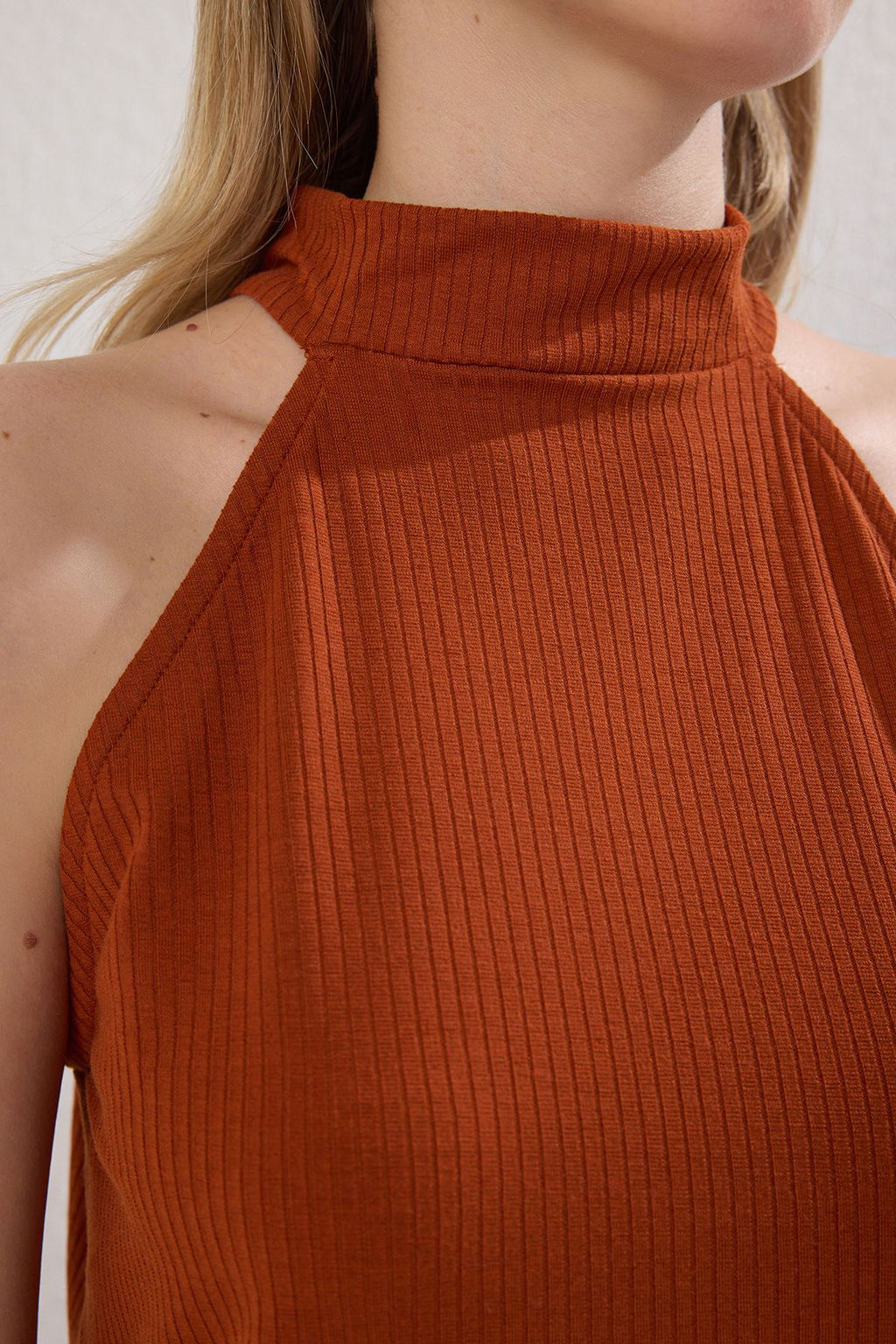 Kiremit Regular/Normal Kal?p Halter Yaka Esnek Orme Atlet TWOSS25AL00021