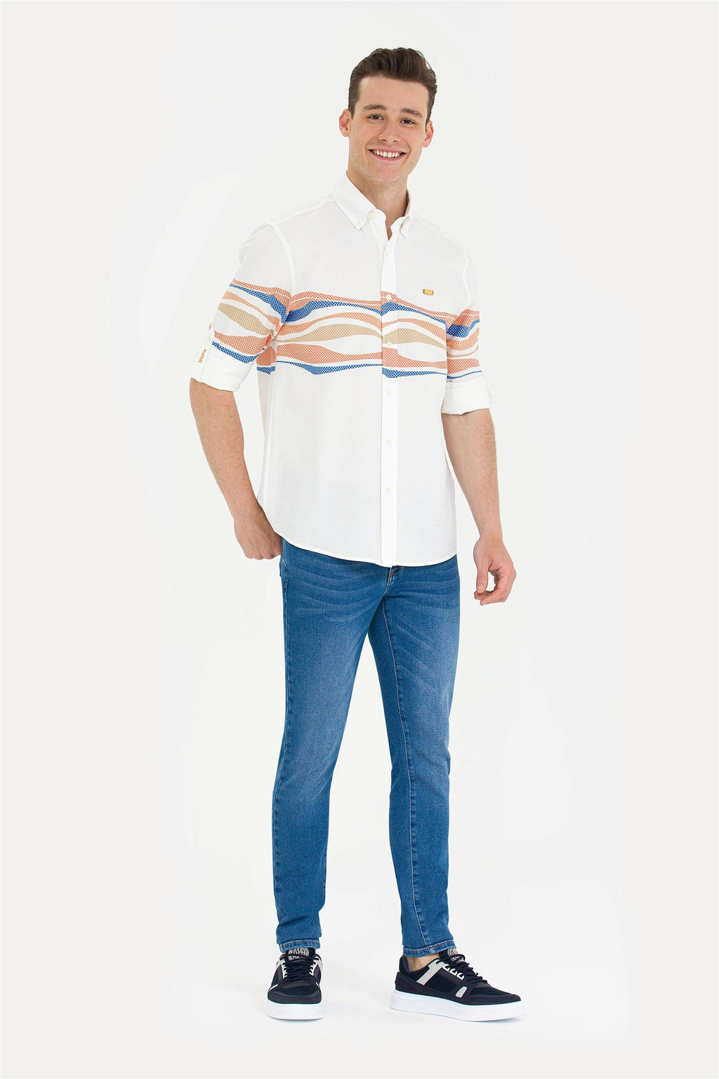 Мужская белая рубашка с длинным рукавом - U.s. polo assn фото 4