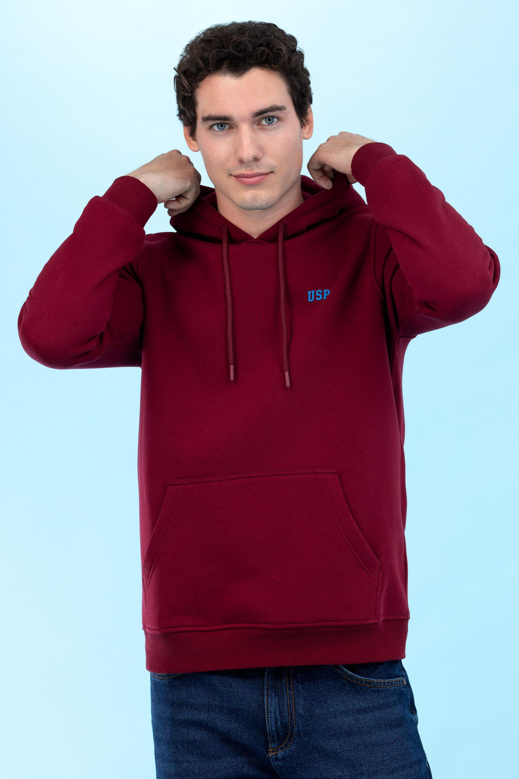 U. S. Polo Assn Бордово-красный базовый свитшот с капюшоном Неожиданная скидка в корзине - U.s. polo assn фото 13