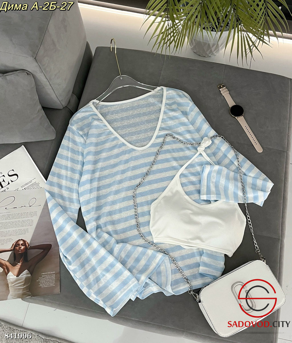 Кофта женская с топиком на завязках