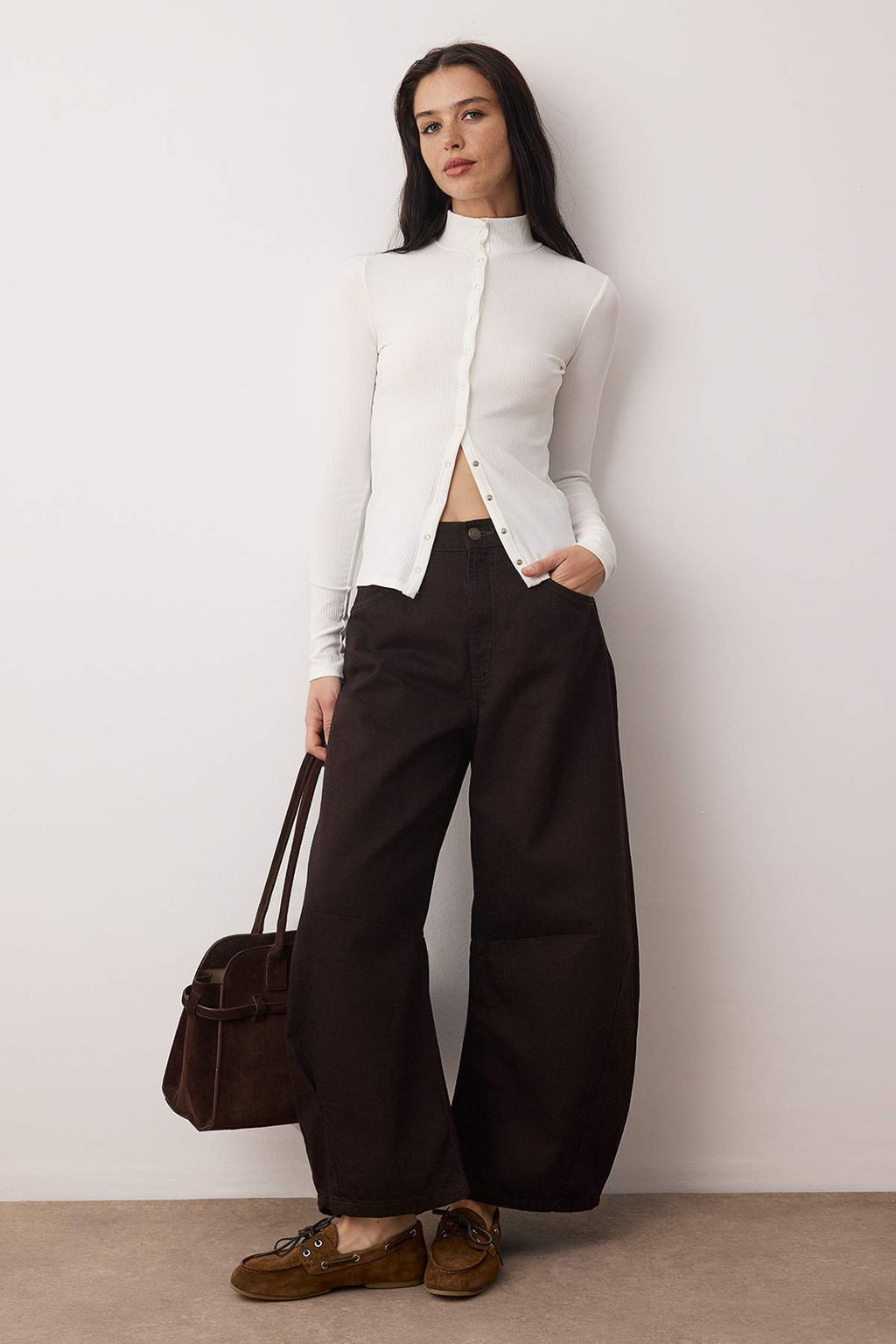 Ekru Onu Full C?tc?t Kapama Kaskorse Fitted/Vucuda Oturan Orme Bluz TWOAW26BZ00329 - Trendyolmilla фото 2