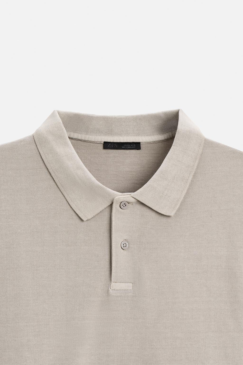 TEXTURED PIQUE POLO SHIRT - Zara фото 16