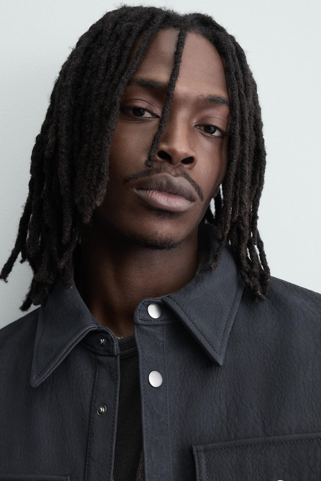 RELAXED FIT LEATHER EFFECT OVERSHIRT