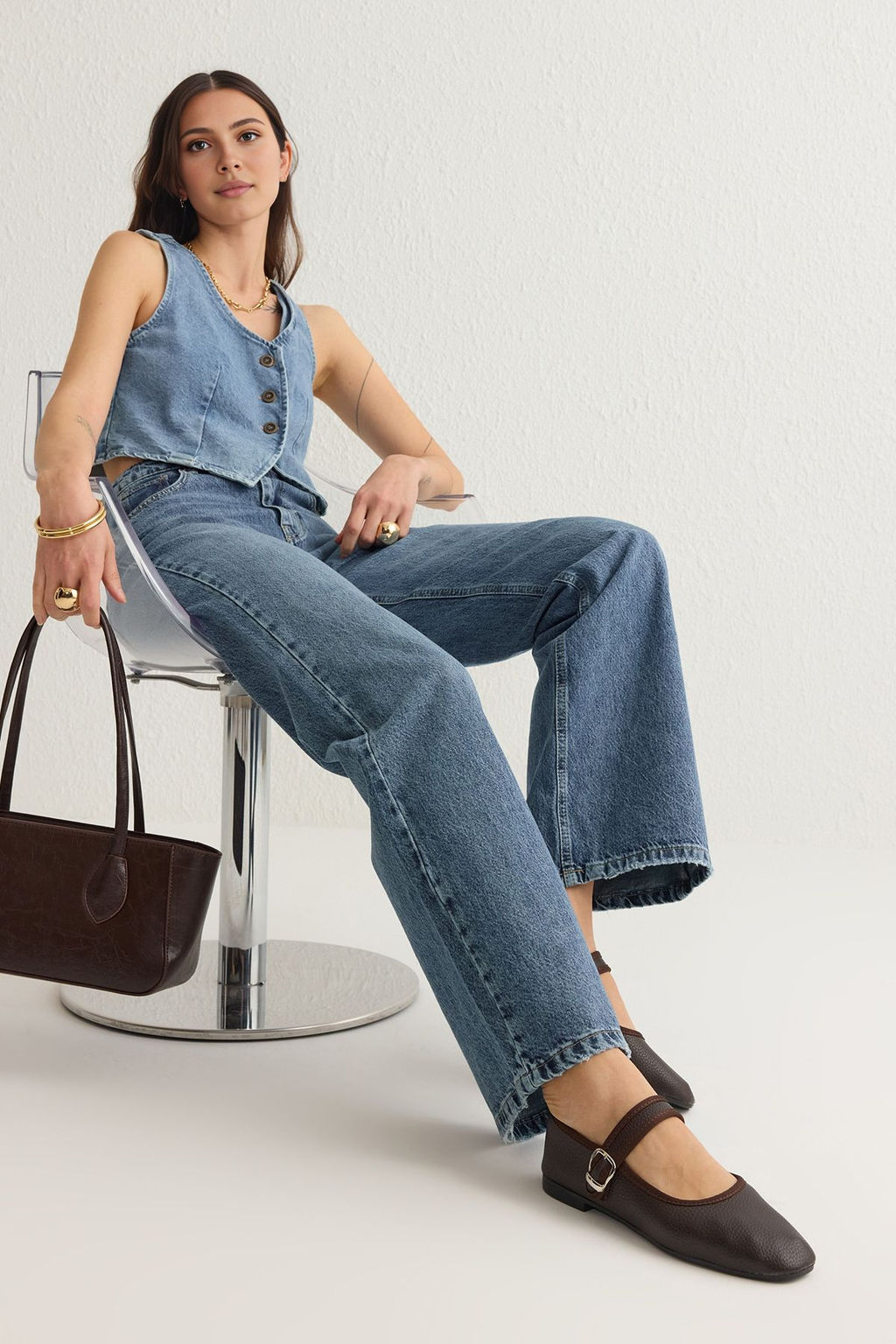 Trendyol Shoes Siyah Dokulu Mary Jane Tokal? Kad?n Badem Burun Babet TAKSS25BE00001 - Trendyolmilla фото 10