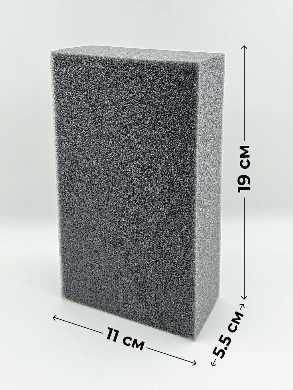 Губка автомобильная Grass прямоугольная 190×110×55 мм черная  фото 3