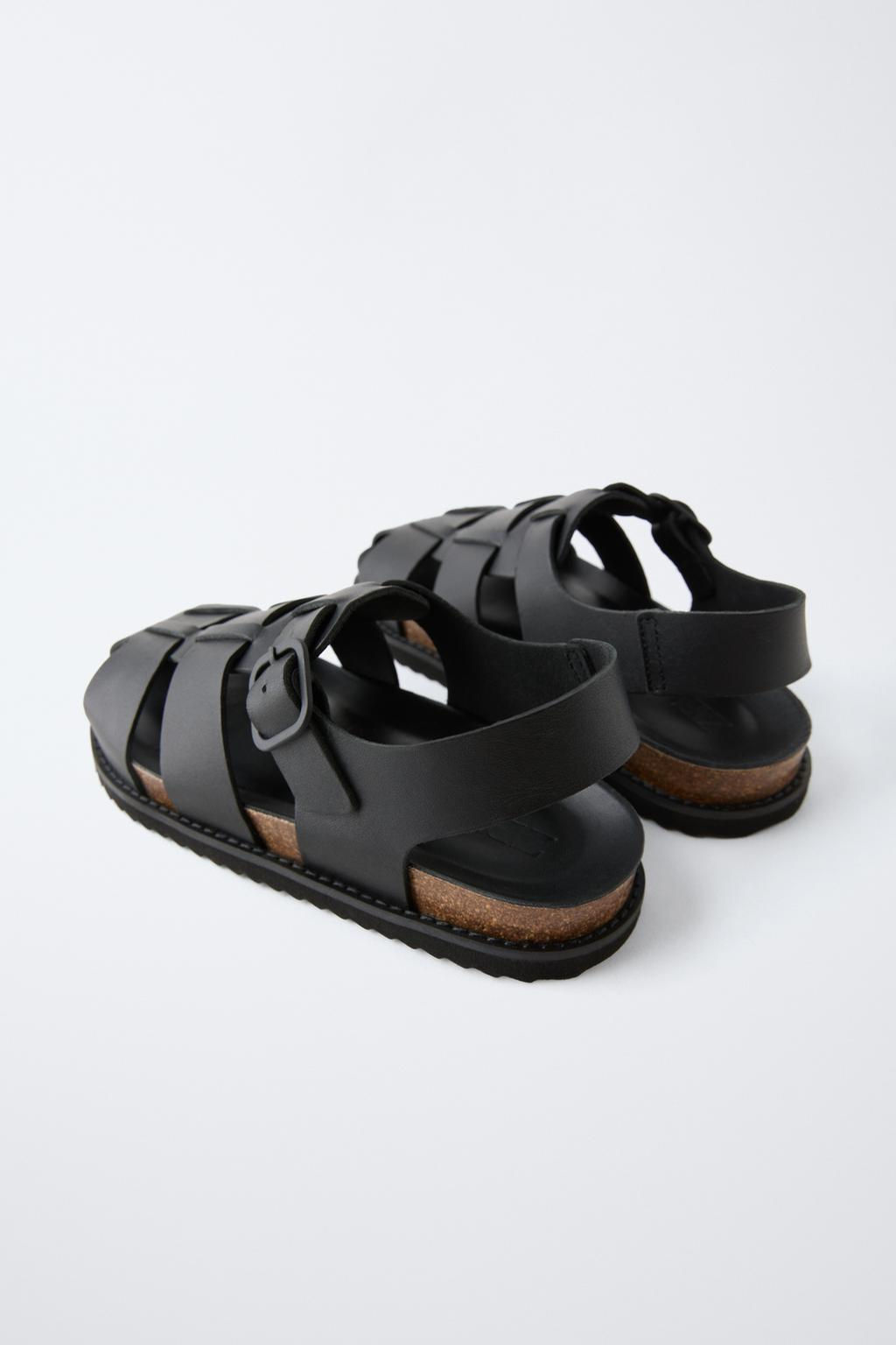 LEATHER CAGE SANDALS - Zara фото 4