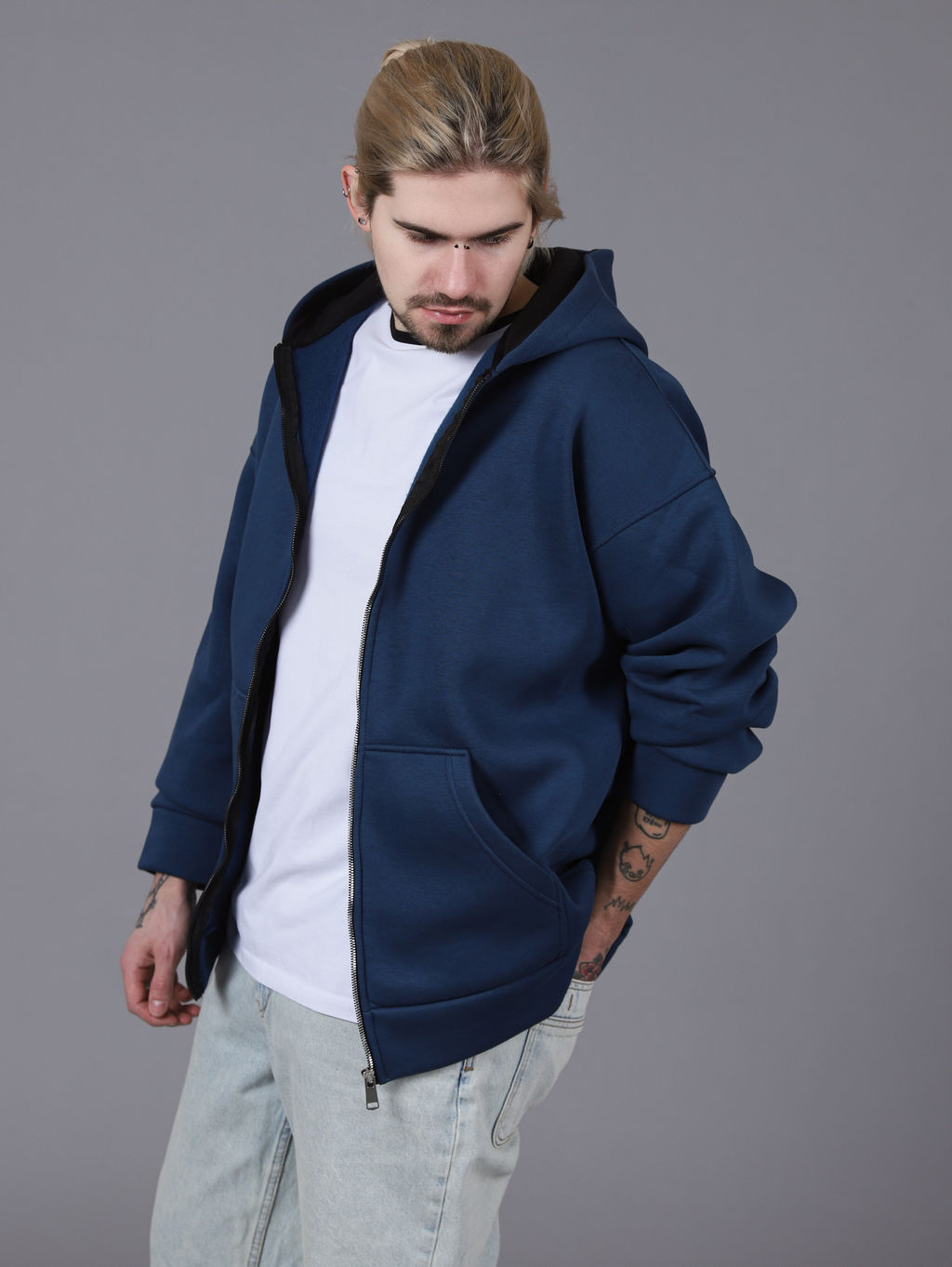 Зип Худи на молнии с начесом К550 Джинс