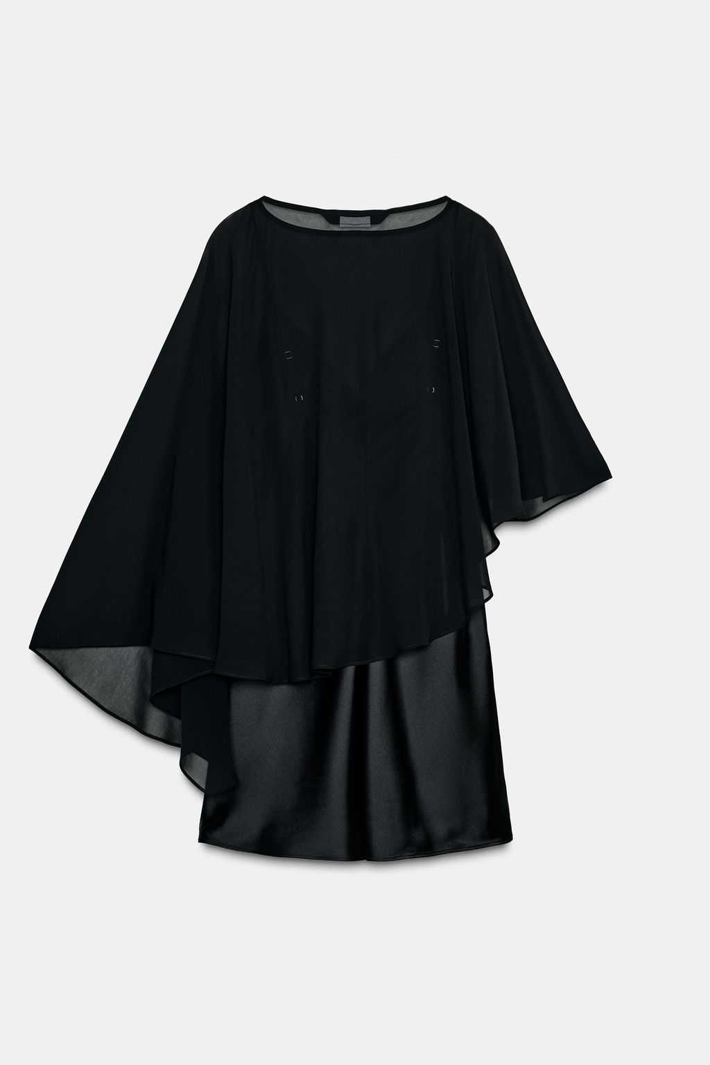 SHORT SATIN DRESS WITH CAPE DETAIL - Zara фото 3