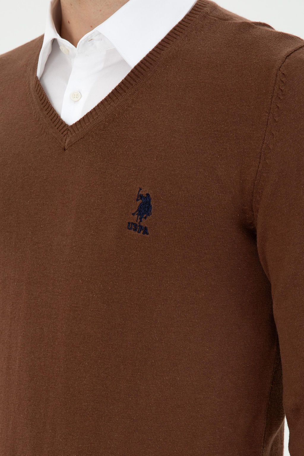 Мужской коричневый базовый свитер Неожиданная скидка в корзине - U.s. polo assn фото 7