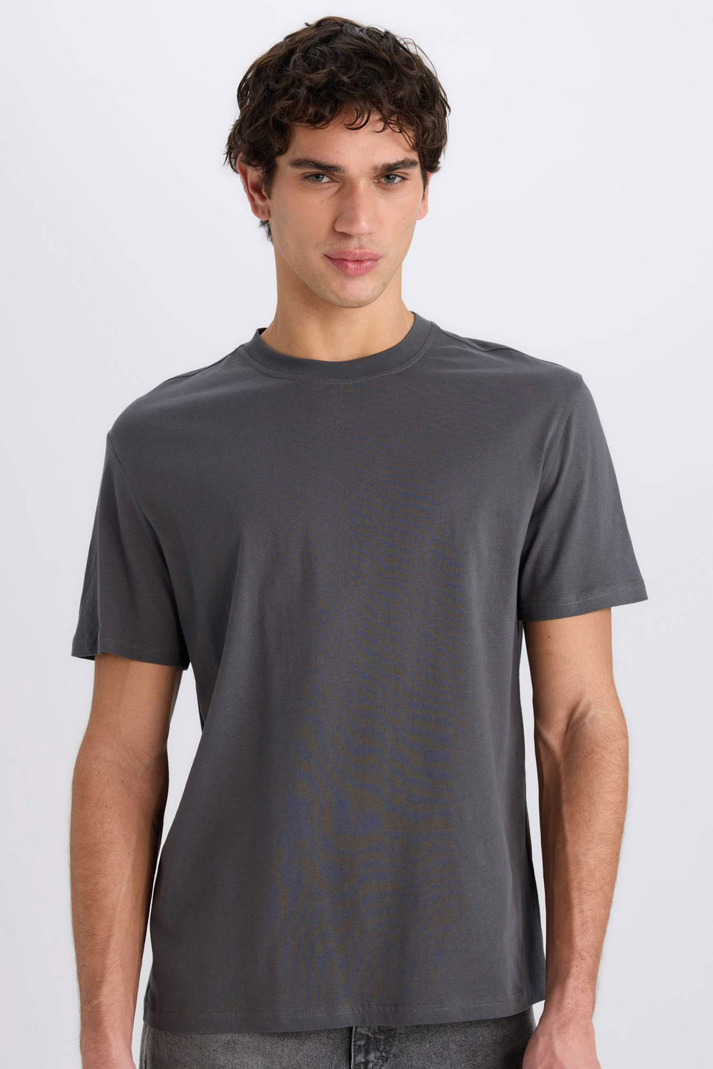 New Regular Fit Bisiklet Yaka Basic Duz K?sa Kollu Tisort - Defacto фото 5