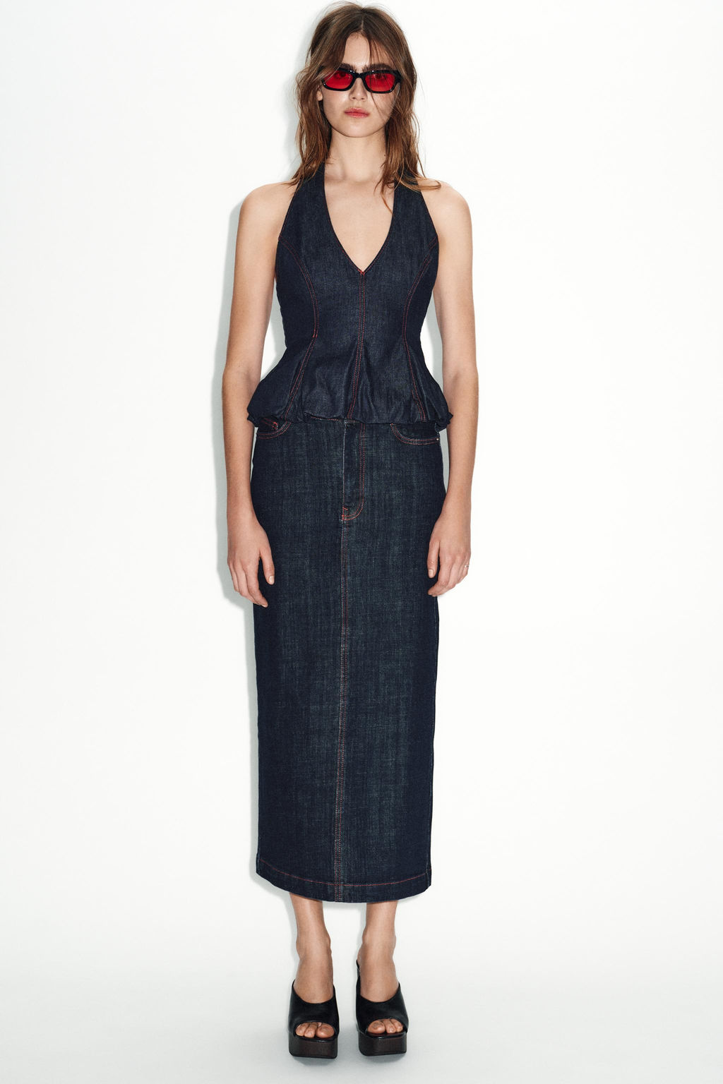 Z1975 MIDI DENIM SKIRT - Zara фото 9